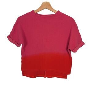 Dolan Left Coast Collection Sz Small Pink and Red Ombre Cotton‎ Short Sleeve Top